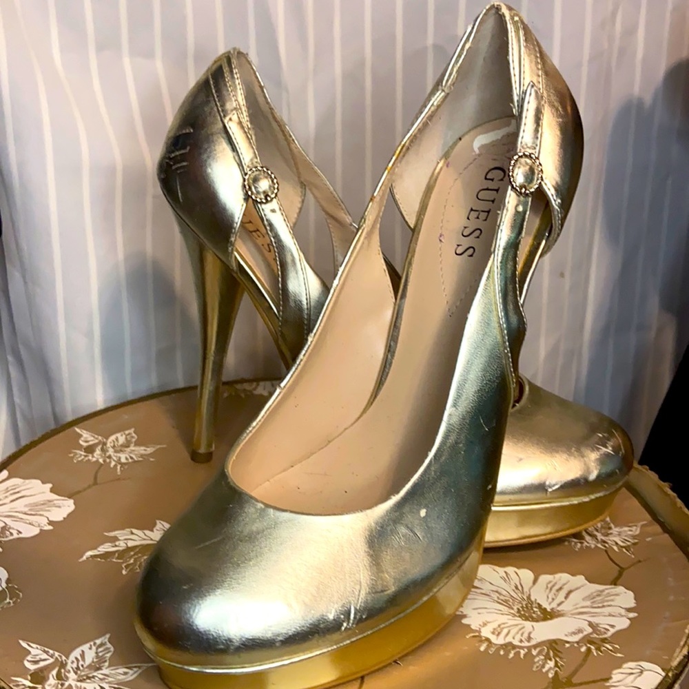 Gold GUESS heels